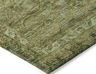 Piper Looms Chantille Border ACN1762 Aloe Machine Washable Area Rug Corner Image