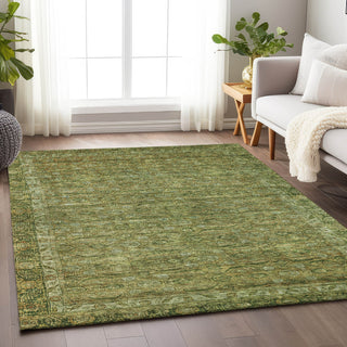 Piper Looms Chantille Border ACN1762 Aloe Machine Washable Area Rug Lifestyle Image Feature