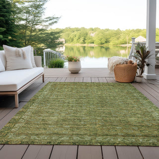 Piper Looms Chantille Border ACN1762 Aloe Machine Washable Area Rug Outdoor Lifestyle Image Feature