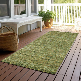 Piper Looms Chantille Border ACN1762 Aloe Machine Washable Area Rug Runner Outdoor Lifestyle Image Feature