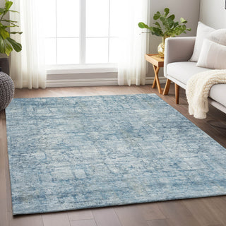 Piper Looms Chantille Modern ACN1764 Blue Machine Washable Area Rug Lifestyle Image Feature