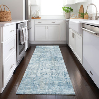 Piper Looms Chantille Modern ACN1764 Blue Machine Washable Area Rug Runner Lifestyle Image Feature