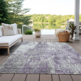 Piper Looms Chantille Modern ACN1765 Plum Machine Washable Area Rug Outdoor Lifestyle Image Feature