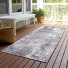 Piper Looms Chantille Modern ACN1765 Plum Machine Washable Area Rug Runner Outdoor Lifestyle Image Feature