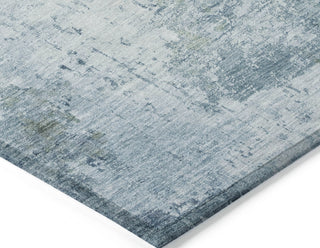 Piper Looms Chantille Modern ACN1766 Blue Machine Washable Area Rug Corner Image