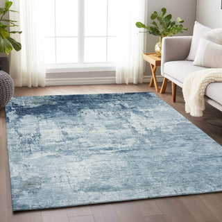 Piper Looms Chantille Modern ACN1766 Blue Machine Washable Area Rug Lifestyle Image Feature