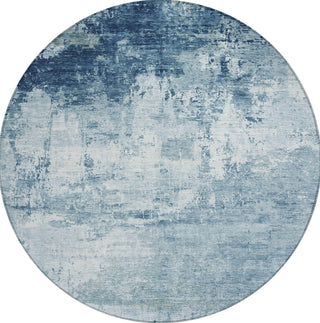 Piper Looms Chantille Modern ACN1766 Blue Machine Washable Area Rug Round Main Image