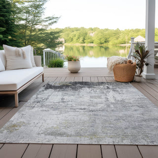 Piper Looms Chantille Modern ACN1766 Gray Machine Washable Area Rug Outdoor Lifestyle Image Feature