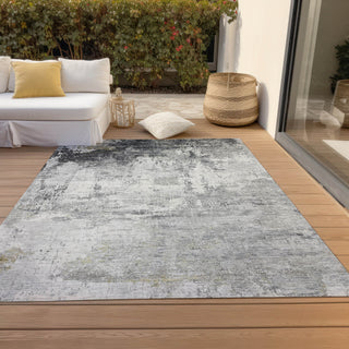 Piper Looms Chantille Modern ACN1766 Gray Machine Washable Area Rug Outdoor Lifestyle Image Feature
