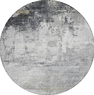 Piper Looms Chantille Modern ACN1766 Gray Machine Washable Area Rug Round Main Image