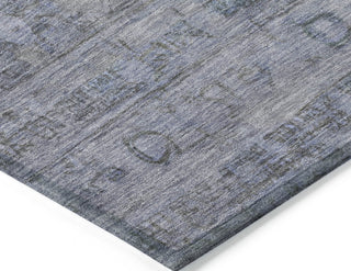 Piper Looms Chantille Geometric ACN1768 Blue Machine Washable Area Rug Corner Image