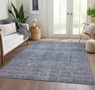 Piper Looms Chantille Geometric ACN1768 Blue Machine Washable Area Rug Lifestyle Image Feature