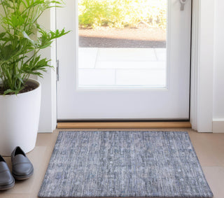 Piper Looms Chantille Geometric ACN1768 Blue Machine Washable Area Rug Scatter Lifestyle Image Feature