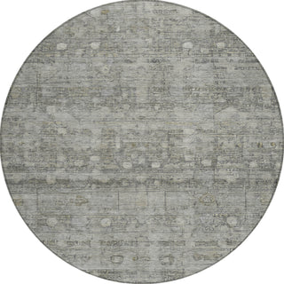 Piper Looms Chantille Geometric ACN1768 Pewter Machine Washable Area Rug Round Main Image