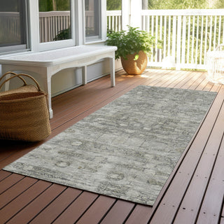Piper Looms Chantille Geometric ACN1768 Pewter Machine Washable Area Rug Runner Outdoor Lifestyle Image Feature