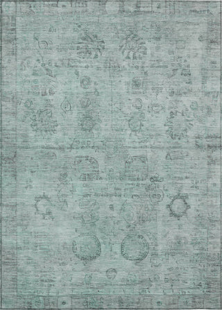 Piper Looms Chantille Border ACN1769 Aqua Machine Washable Area Rug main image