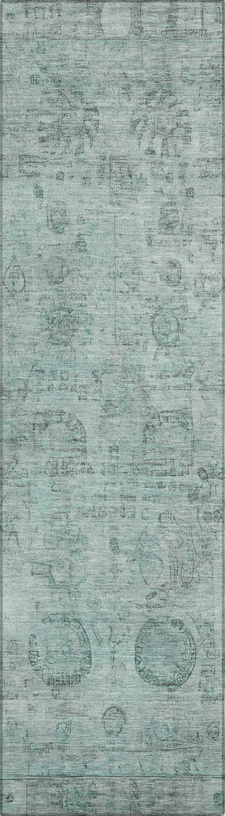 Piper Looms Chantille Border ACN1769 Aqua Machine Washable Area Rug Runner Main Image