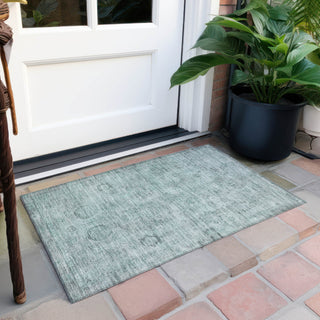 Piper Looms Chantille Border ACN1769 Aqua Machine Washable Area Rug Scatter Outdoor Lifestyle Image Feature