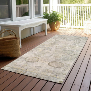 Piper Looms Chantille Border ACN1769 Linen Machine Washable Area Rug Runner Outdoor Lifestyle Image Feature