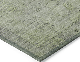 Piper Looms Chantille Border ACN1769 Sage Machine Washable Area Rug Corner Image