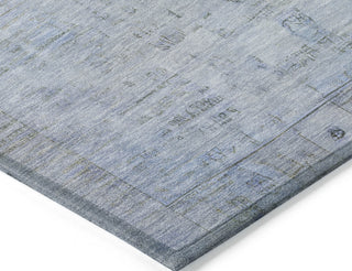 Piper Looms Chantille Border ACN1769 Sky Machine Washable Area Rug Corner Image