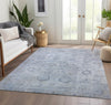 Piper Looms Chantille Border ACN1769 Sky Machine Washable Area Rug Lifestyle Image Feature