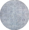Piper Looms Chantille Border ACN1769 Sky Machine Washable Area Rug Round Main Image