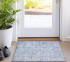 Piper Looms Chantille Border ACN1769 Sky Machine Washable Area Rug Scatter Lifestyle Image Feature