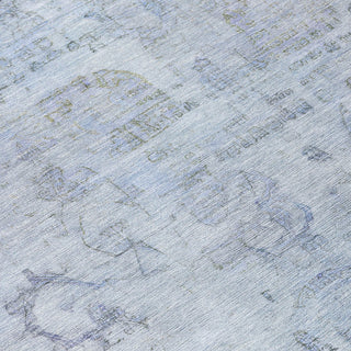 Piper Looms Chantille Border ACN1769 Sky Machine Washable Area Rug Swatch Image