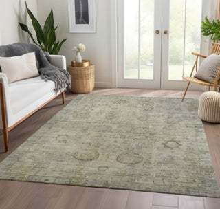 Piper Looms Chantille Border ACN1769 Taupe Machine Washable Area Rug Lifestyle Image Feature
