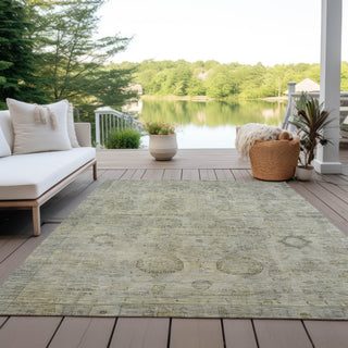Piper Looms Chantille Border ACN1769 Taupe Machine Washable Area Rug Outdoor Lifestyle Image Feature