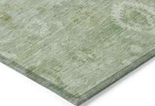 Piper Looms Chantille Damask ACN1770 Aloe Machine Washable Area Rug Corner Image