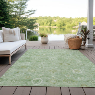 Piper Looms Chantille Damask ACN1770 Aloe Machine Washable Area Rug Outdoor Lifestyle Image Feature
