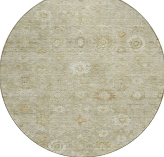 Piper Looms Chantille Damask ACN1770 Beige Machine Washable Area Rug Round Main Image