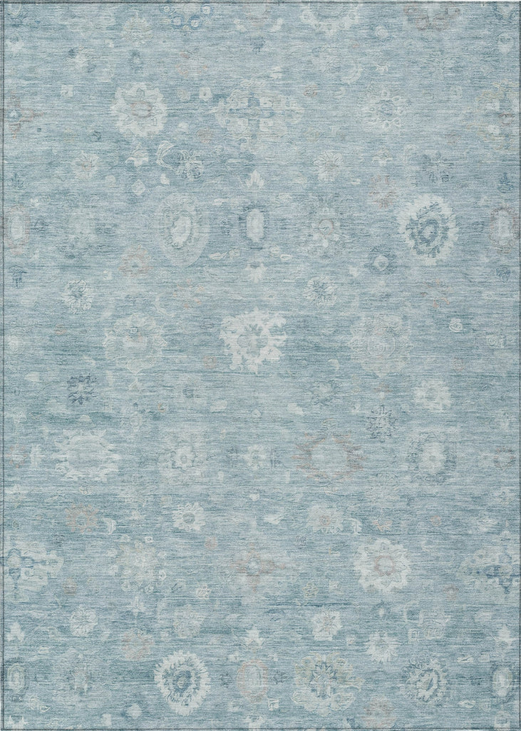 Piper Looms Chantille Damask ACN1770 Blue Machine Washable Area Rug main image