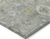 Piper Looms Chantille Damask ACN1770 Gray Machine Washable Area Rug Corner Image