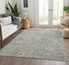 Piper Looms Chantille Damask ACN1770 Gray Machine Washable Area Rug Lifestyle Image Feature
