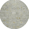 Piper Looms Chantille Damask ACN1770 Gray Machine Washable Area Rug Round Main Image