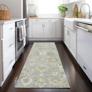 Piper Looms Chantille Damask ACN1770 Gray Machine Washable Area Rug Runner Lifestyle Image Feature