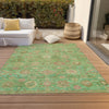 Piper Looms Chantille Damask ACN1770 Lime Machine Washable Area Rug Outdoor Lifestyle Image Feature