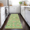 Piper Looms Chantille Damask ACN1770 Lime Machine Washable Area Rug Runner Lifestyle Image Feature