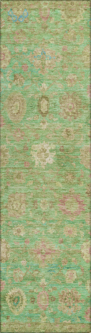 Piper Looms Chantille Damask ACN1770 Lime Machine Washable Area Rug Runner Main Image