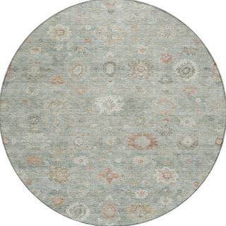 Piper Looms Chantille Damask ACN1770 Sage Machine Washable Area Rug Round Main Image