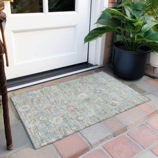Piper Looms Chantille Damask ACN1770 Sage Machine Washable Area Rug Scatter Outdoor Lifestyle Image Feature