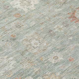 Piper Looms Chantille Damask ACN1770 Sage Machine Washable Area Rug Swatch Image