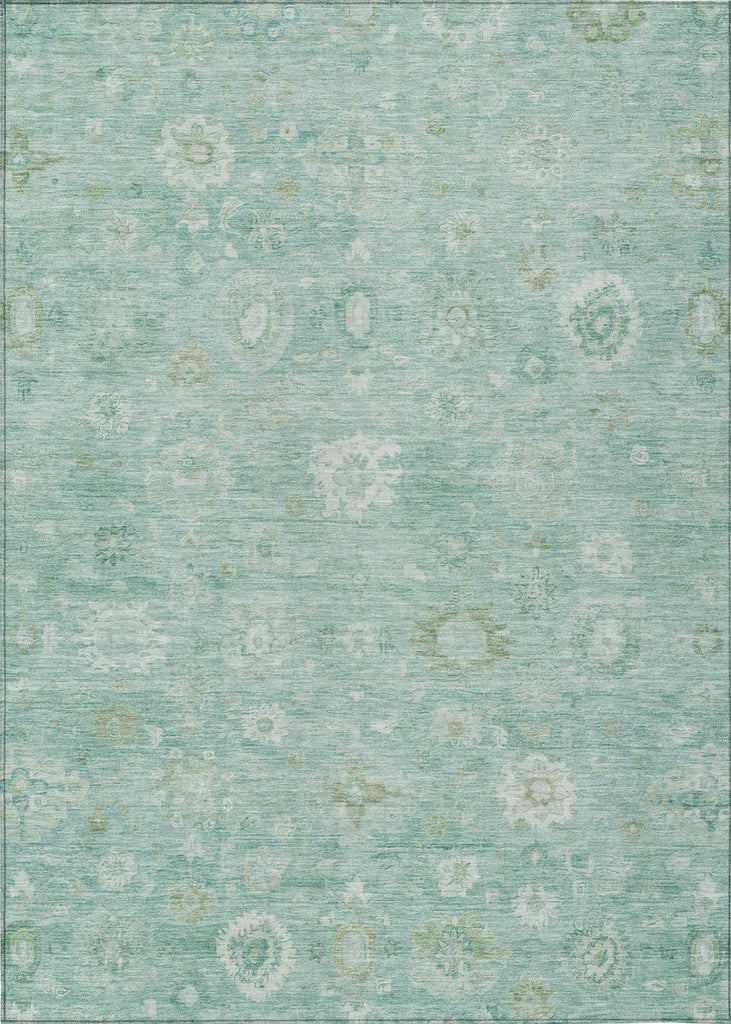 Piper Looms Chantille Damask ACN1770 Teal Machine Washable Area Rug main image
