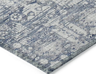 Piper Looms Chantille Global ACN1771 Blue Machine Washable Area Rug Corner Image