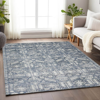 Piper Looms Chantille Global ACN1771 Blue Machine Washable Area Rug Lifestyle Image Feature