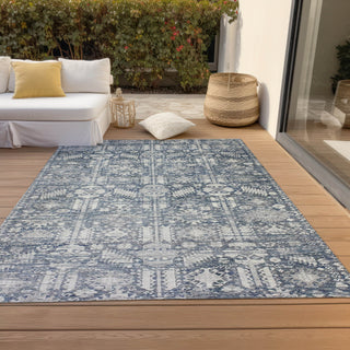 Piper Looms Chantille Global ACN1771 Blue Machine Washable Area Rug Outdoor Lifestyle Image Feature