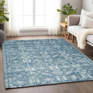 Piper Looms Chantille Global ACN1771 Denim Machine Washable Area Rug Lifestyle Image Feature